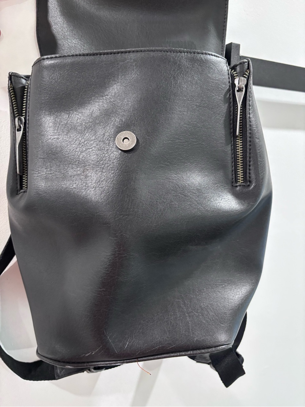 Matt & Nat Black Vegan Leather Flap Backpack - Picture 3 of 9
